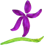 Blume oder tanzende Figur auf Grün